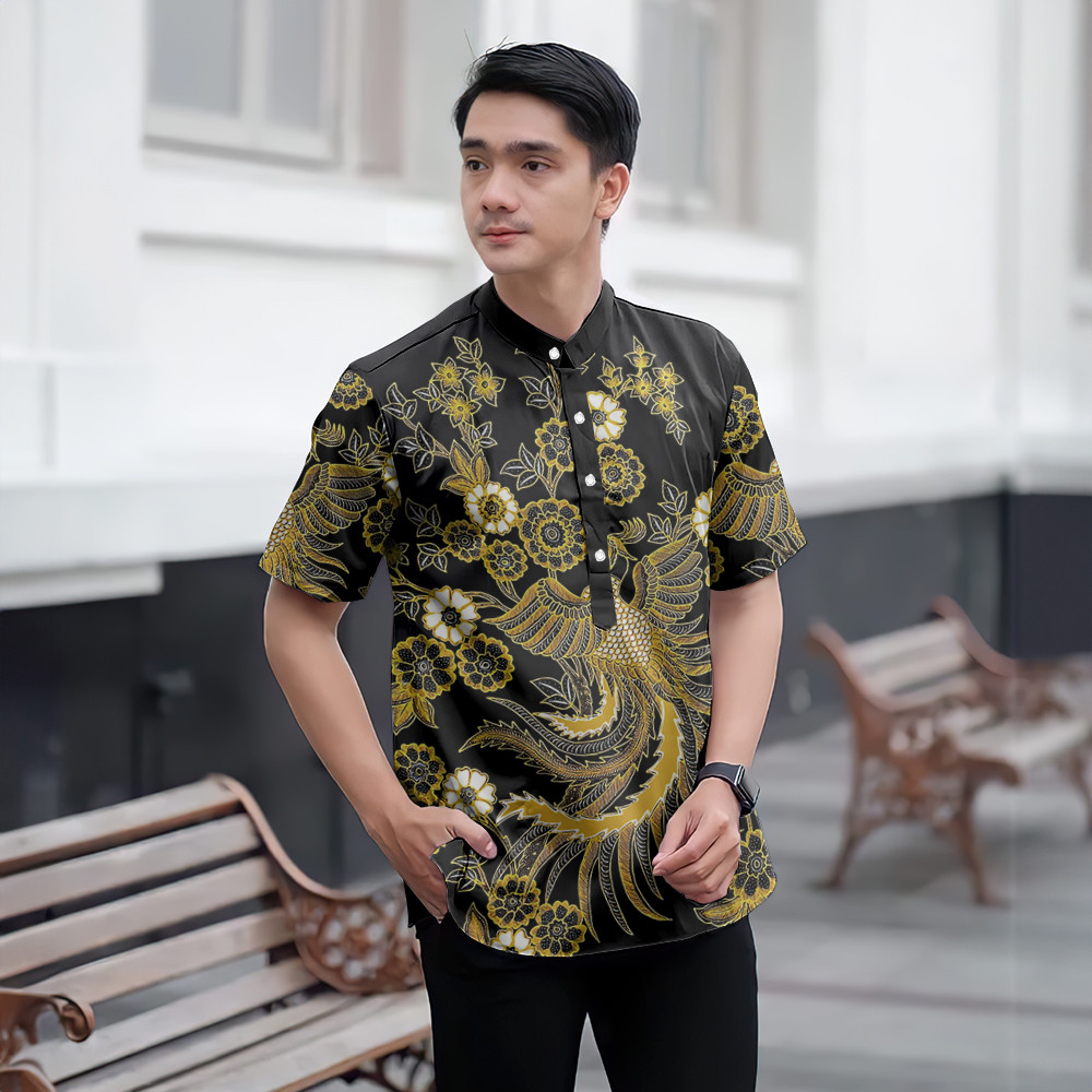 RAYA 2025 Muslim Men's Chinese Stand-up Collar Shirt Retro Ethnic ...