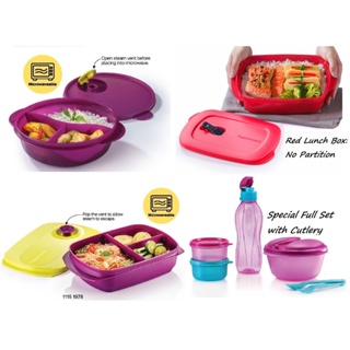 NEW Tupperware Lunch Set 750ml Bottle Lunch Box Snack Containers Purple or  Blue 