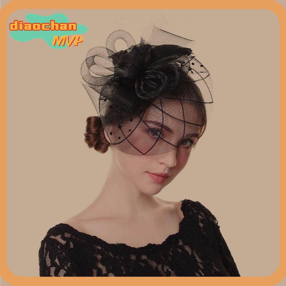 DIACHAMY Fascinators Hat Mesh Headwewar Headband Feathers Fedoras