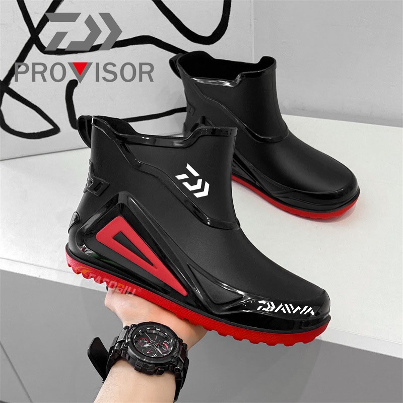 Daiwa Men Waterproof Outdoor Water Rubber Wading Shoes Wear-resistant Rain Boots  Non-slip Fishing Shoes Garden Work Shoes