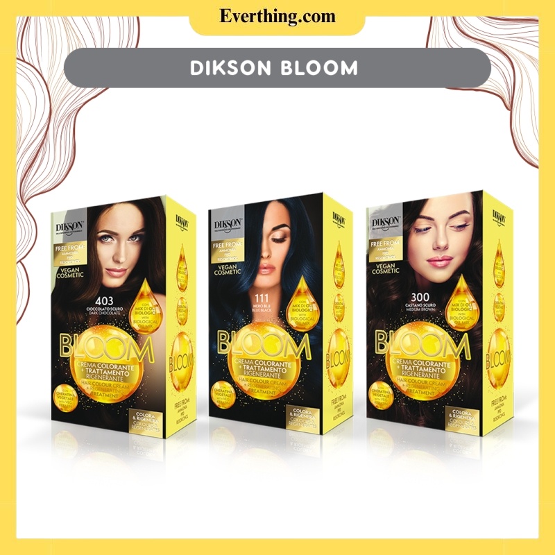 Dikson Bloom Hair Color 2 IN 1 Hair Dye Cream Pewarna Rambut (No