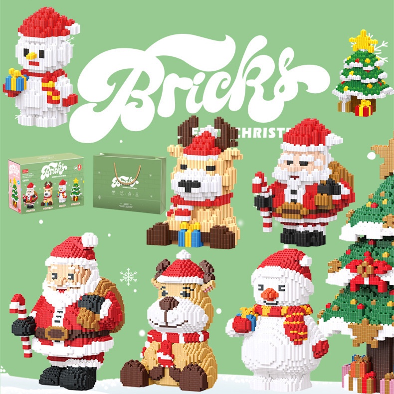 Candy House Christmas Tree Elk Santa Claus Small Particle Building ...