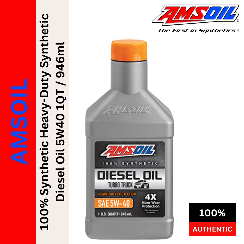 𝐌𝐀𝐃𝐄 𝐈𝐍 𝐔𝐒𝐀) AS-3-ADO-QT Amsoil 100% Synthetic Heavy-Duty  Synthetic Diesel Oil 5W40 1QT / 946ml