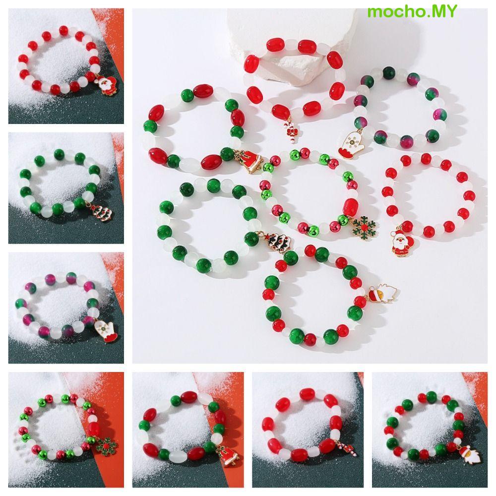 MOCHO Candy Cane Xmas Bracelet, Christmas Tree Kriss Kringle Merry