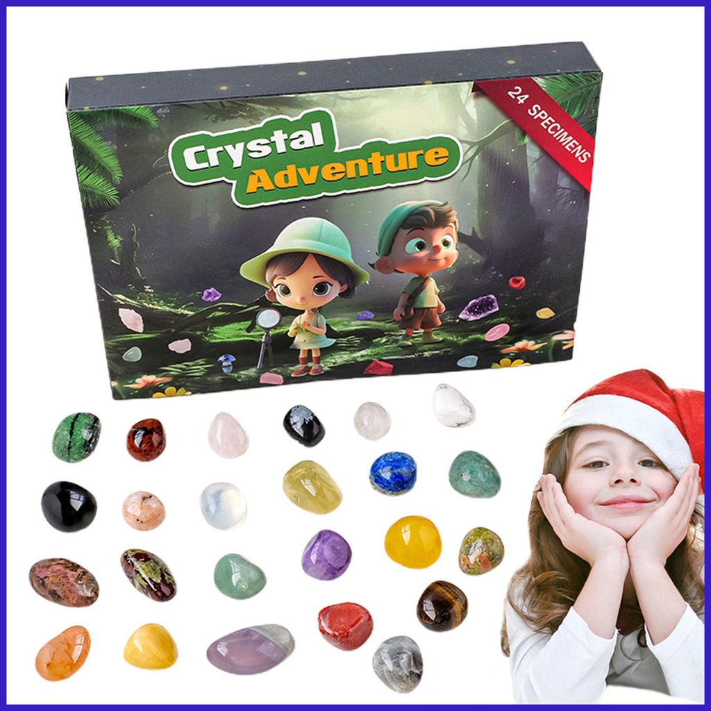 Crystal Advent Calendar 24 Days Crystals Gemstones Dig Kit Minerals