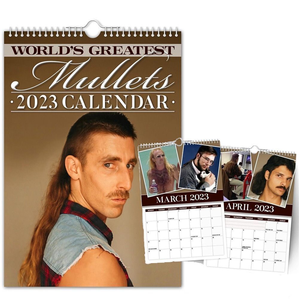 2024 Calendar World's Great Mullet Hair Calendar Shopee Malaysia