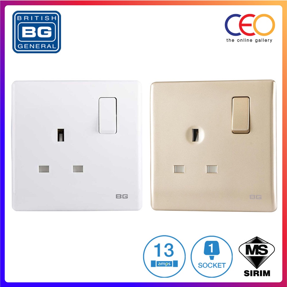 [SIRIM APPROVED] British General 1-Gang Single 13Amp Switched Type-G ...