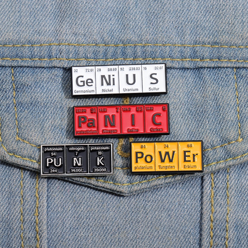 4-6/pcs Science Set Badge Brooch Mathematics Formula Chemical Periodic ...
