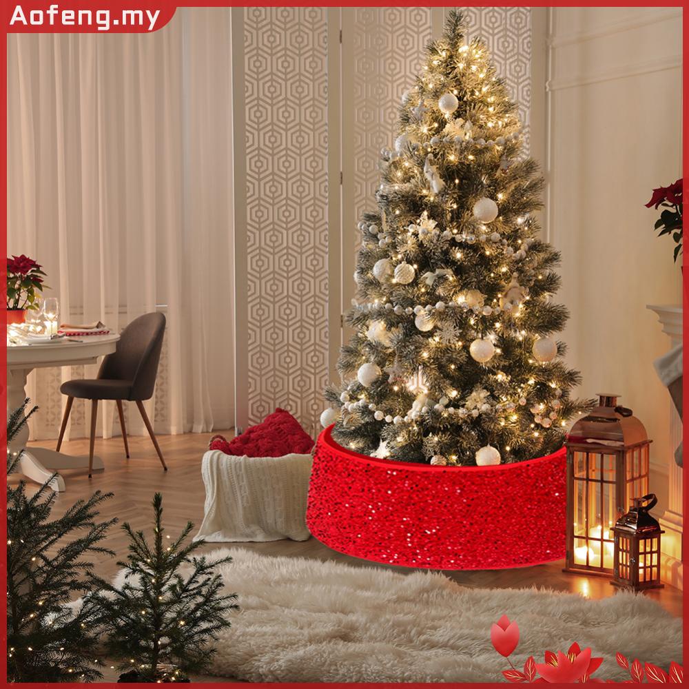 Aofeng 【High Quality】 Collapsible Christmas Tree Skirt Nonwoven
