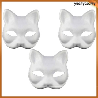 Anime Halloween Foxes Mask Japanese Cosplay Rave Hand-Painted Anime Demon  Slayer Half Face Cat Masks Festival Party Props