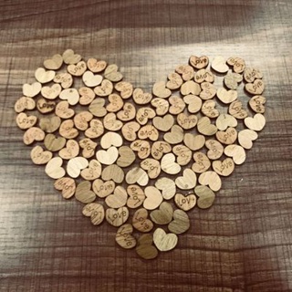 50/100Pcs Valentines Day Heart Wooden Decorations Diy Hollow Wood Heart  Ornaments Mini Hearts Craft Supplies Wedding Decoration
