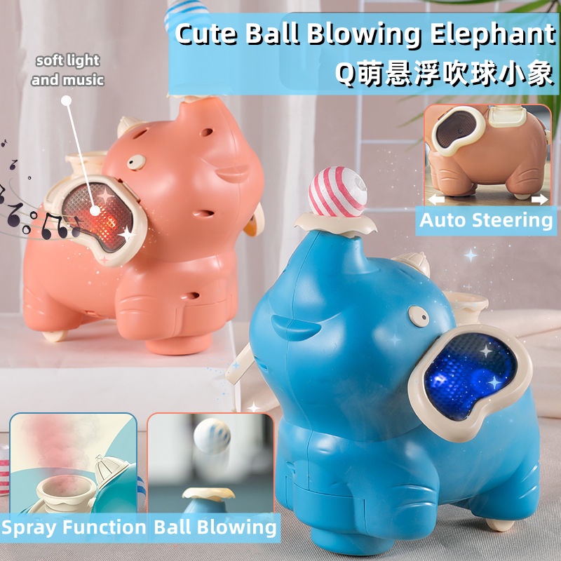 Kids Electric Blowing Ball Spray Small Elephant Whale Car Toys Floating ...