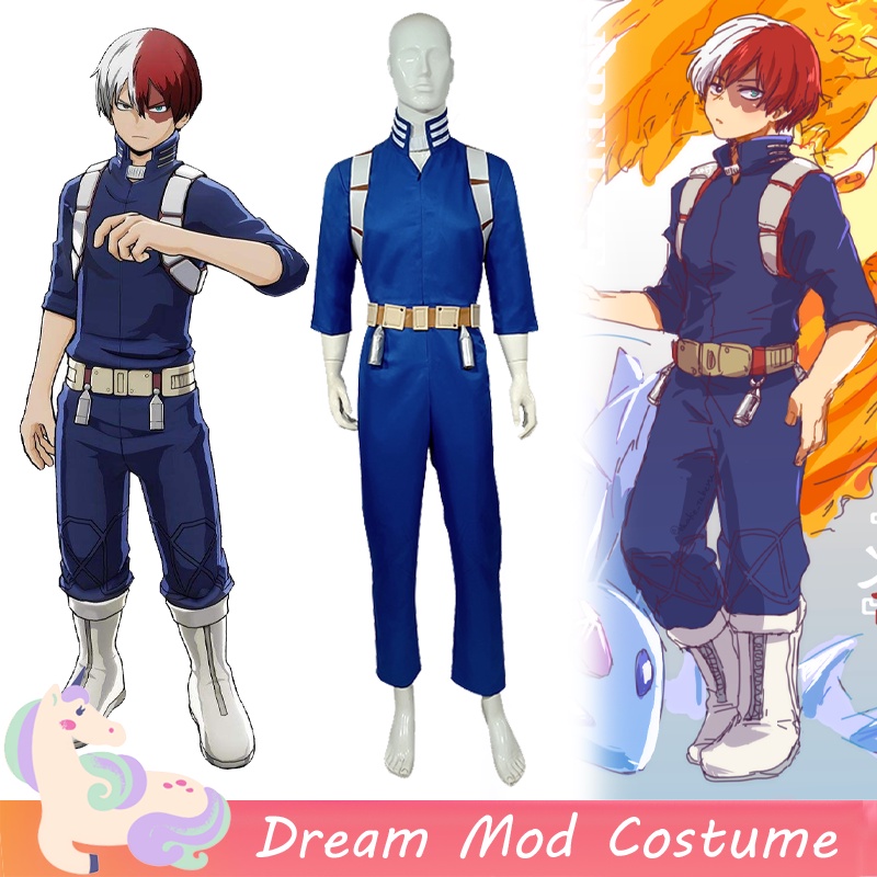 Todoroki Shoto Cosplay Costume My Hero Academia Blue Jumpsuit For Adult ...