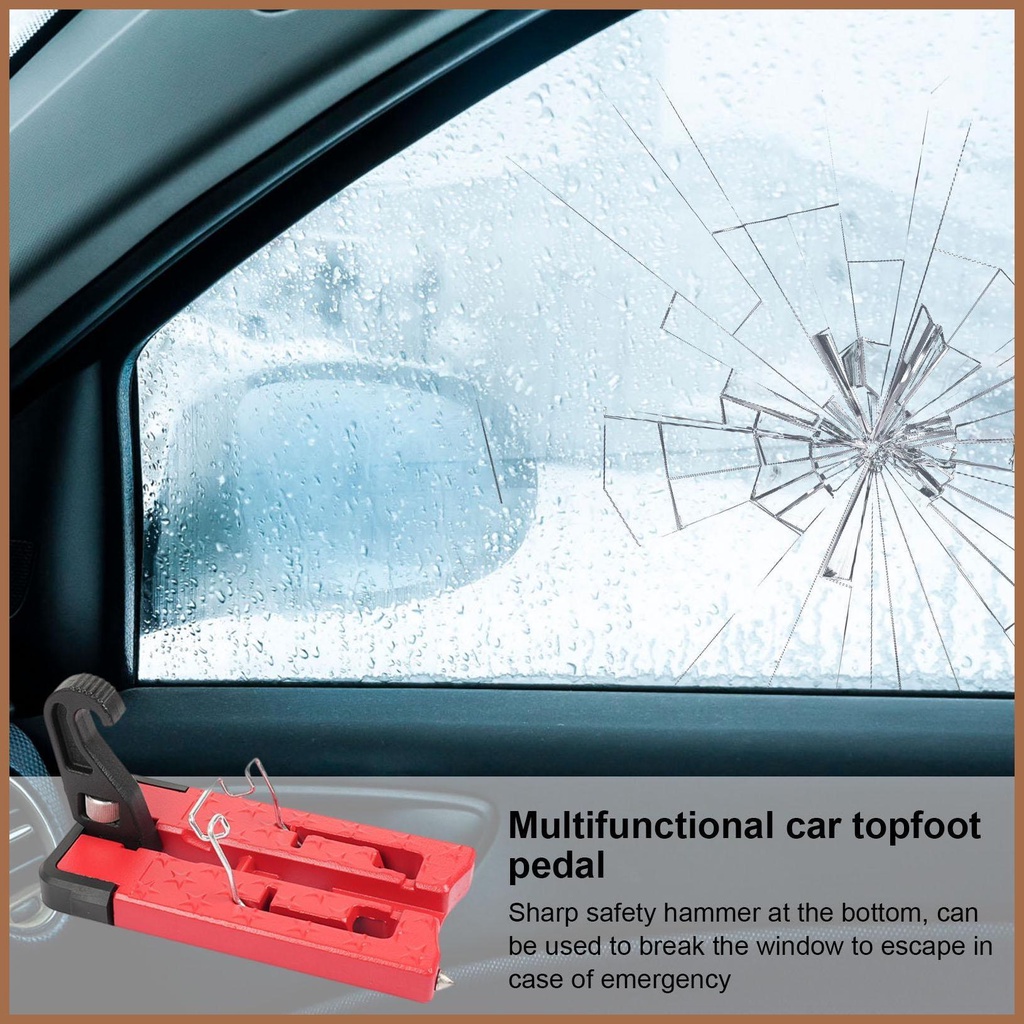 Car Roof Rack Step Multifunctional Latch Door Step With Safety Hammer