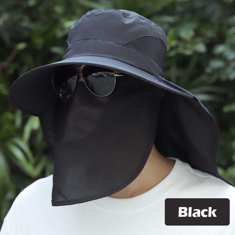 Outdoor Sun Hat Fishing Visor Hat Neck Flap Waterproof Face Cover Topi Penutup Anti Mosquito Ikan Topi MeMancing Nelayan Shopee Malaysia