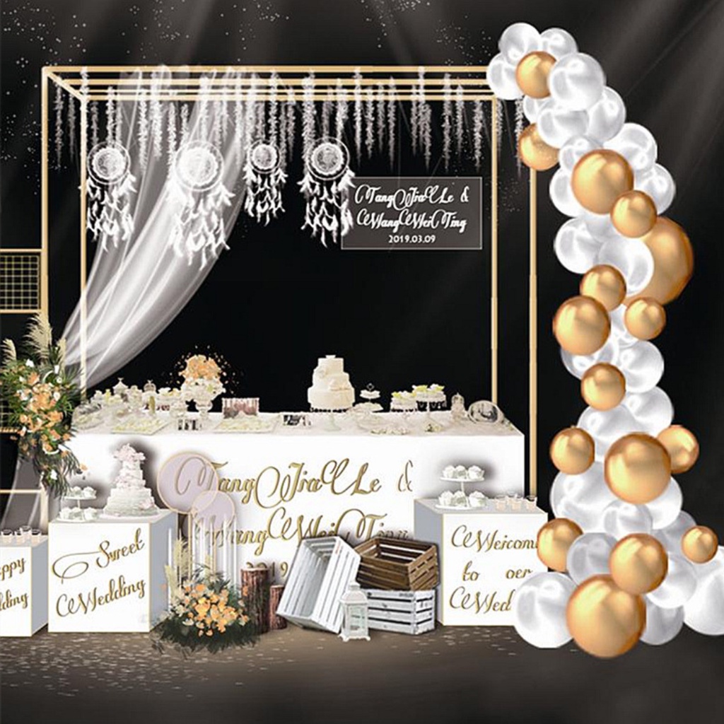 Party Backdrop Iron Wrought Rectangular Stand Flower Decoration ...