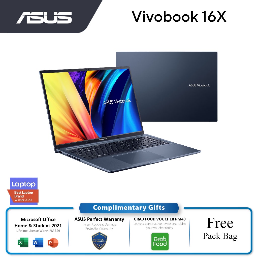 ASUS VIVOBOOK 16X M1603Q-AMB098WS WUXGA R5-5600H 8GB RAM 512GB SSD ...