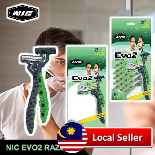 NIC Evo2 Razor Shaver Twins Blade Lubricate Strip Sharp Disposable
