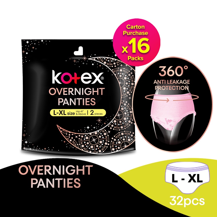 Kotex Overnight Panties - Size L-XL