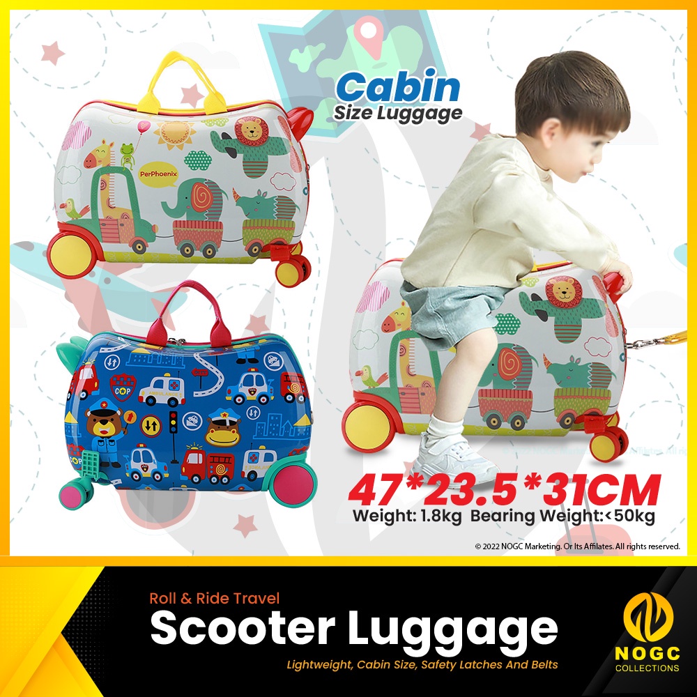 NOGC NMB 048 Kids Ride On Suitcase Travel Luggage Children Travel Trolley Luggage Bags Ride On Luggage Scooter bag Shopee Malaysia