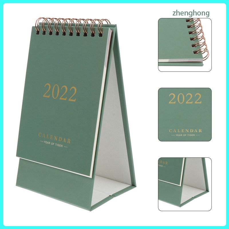 Desk Calendar 2022 Mini Stand Up Standing Flip Desktop Office zhenghong
