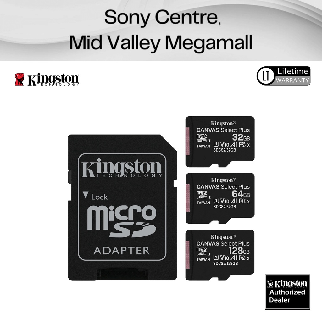 Cartão Micro SD 256GB Kingston Canvas Select Plus, 100MB