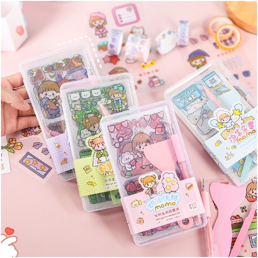 【New】Cute Girl Cartoon Stickers With Tools Washi Stickers Cute Sticker ...