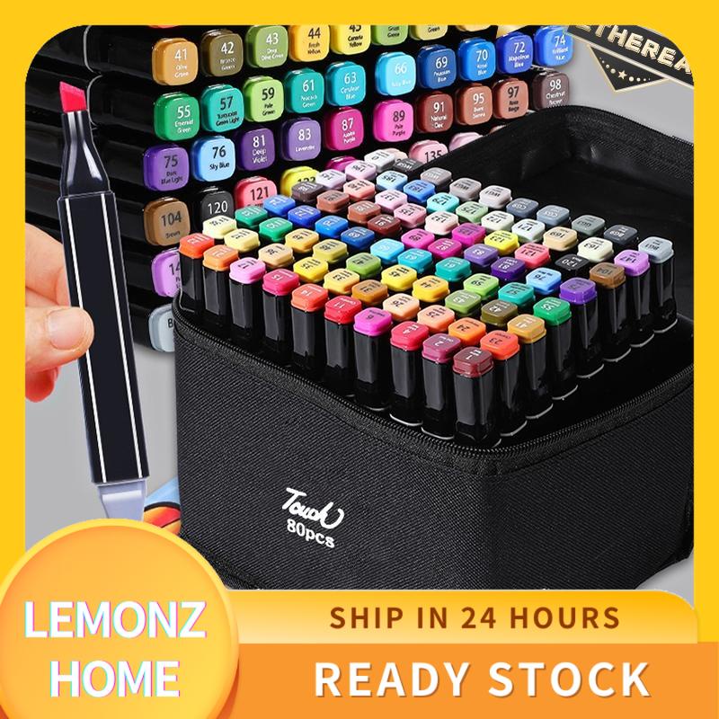 12/24/36/48/60/80 Colors Sketching Art Markers Highlighters Pen Dual ...