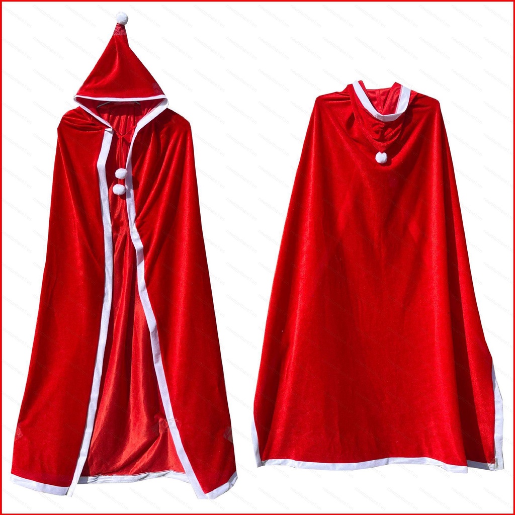 Ere1 Christmas cape Little Hood cape dress up costume Red adult Santa