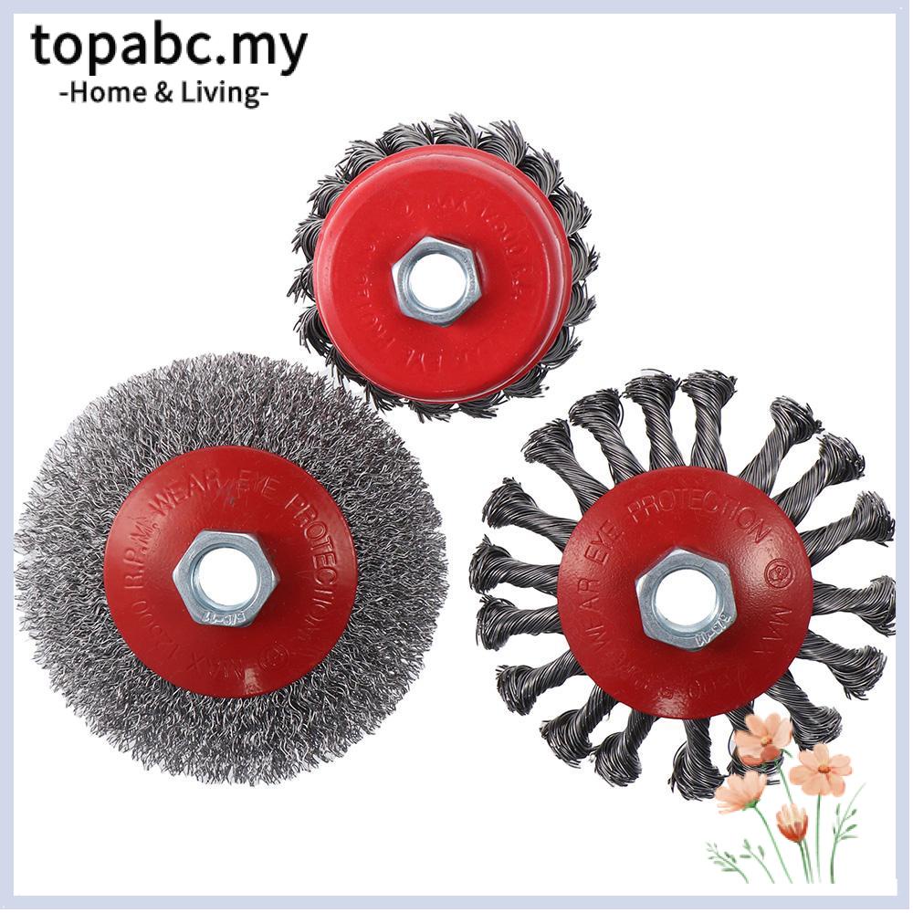 TOPABC Cup Brush Set, 0.002 Inch Carbon Steel 5/8 Inch11 Threaded