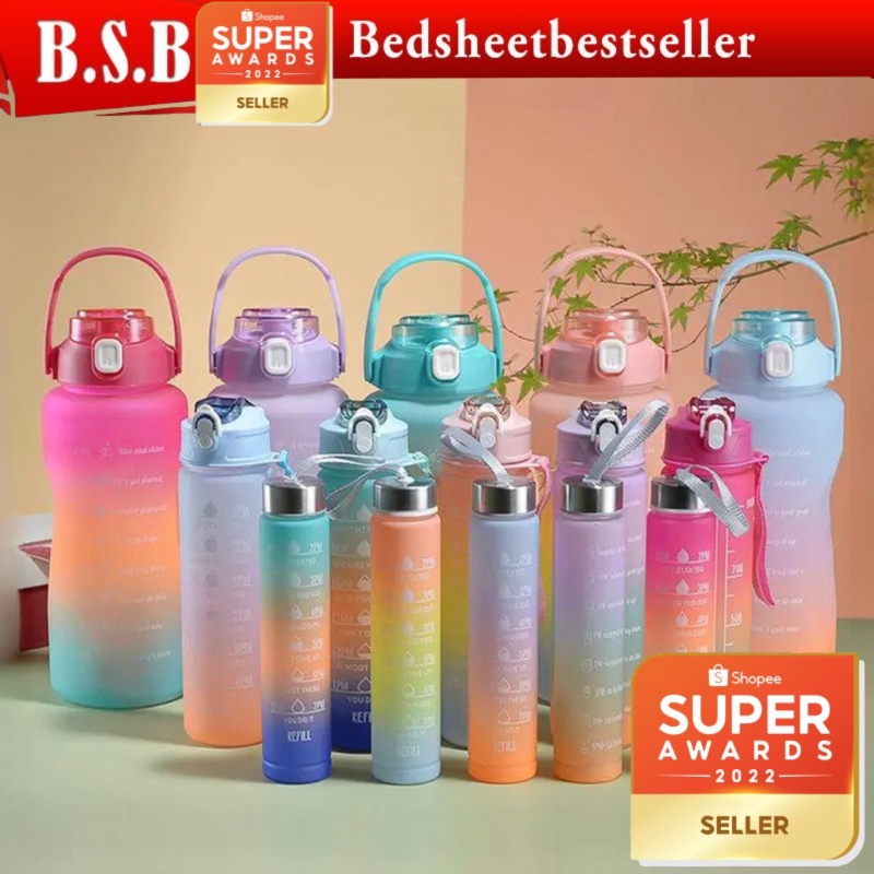 B.S.B 3pcs set 2L High Capacity Food Grade Plastic Bottle Water Bottle ...