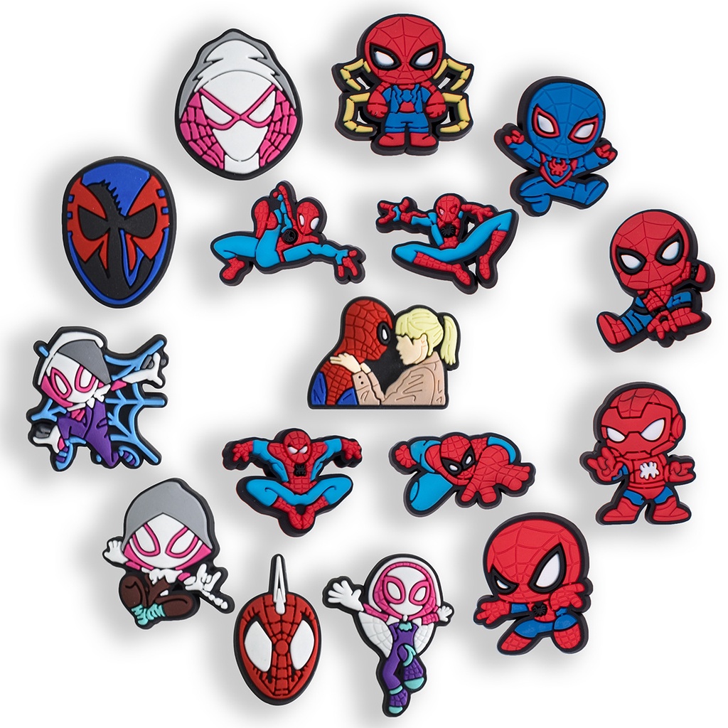 Croc Jibz Cartoon Cute Marvel Spider-Man DIY Resin Shoes Charm Button ...