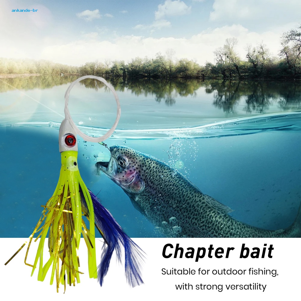 Ake- Fishing Bait Feathered Octopus Lure Colorful Squid Skirt Trolling  Fishing Lures with Sharp Hook Saltwater Bait for Bass Salmon Trout High  Quality Soft Feather Lures