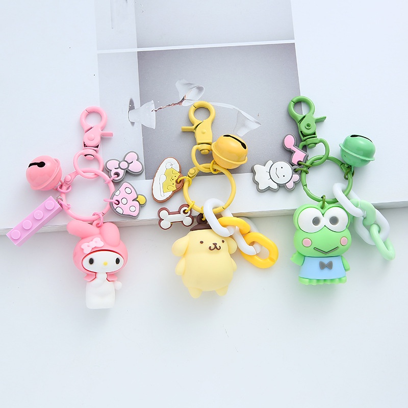 Sanrio Bell Keychain KT cat frog doll Keychain Cute cartoon Hello Kitty ...