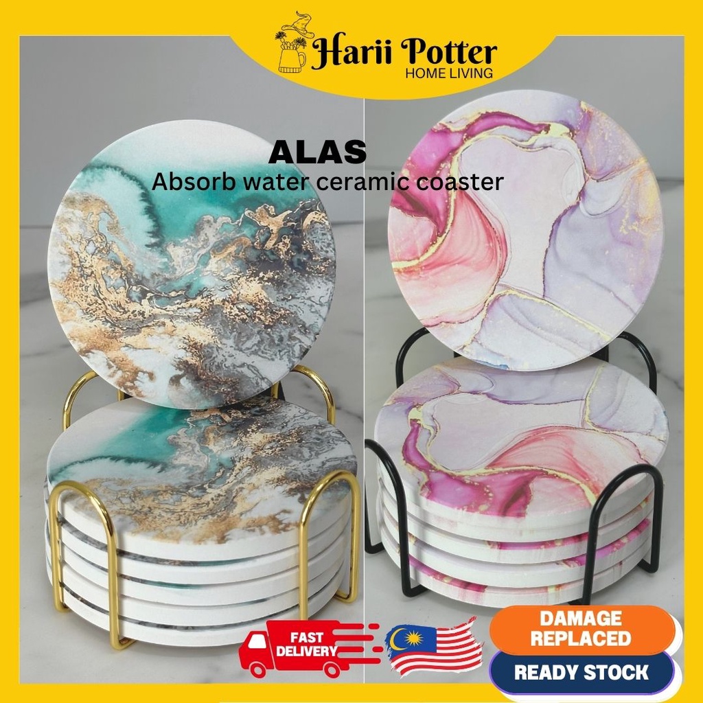 Alas Cawan Lapik Cawan Ceramic Coaster Absorb Water Absorbent Premium