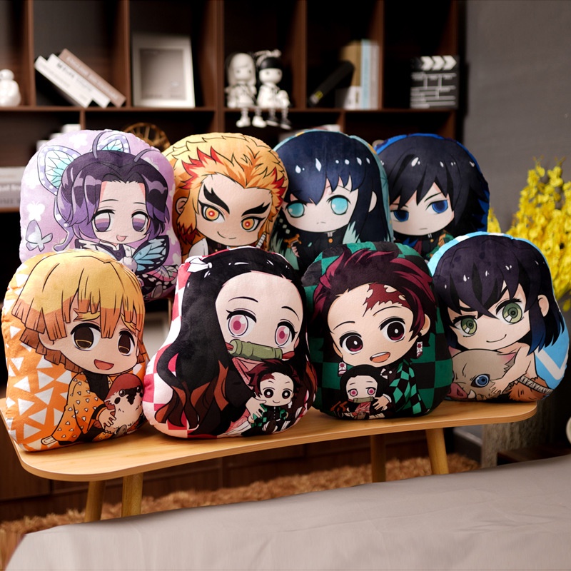 Demon slayer anime pillow Tanjiro Nezuko Zenitsu plushie pillow kid ...