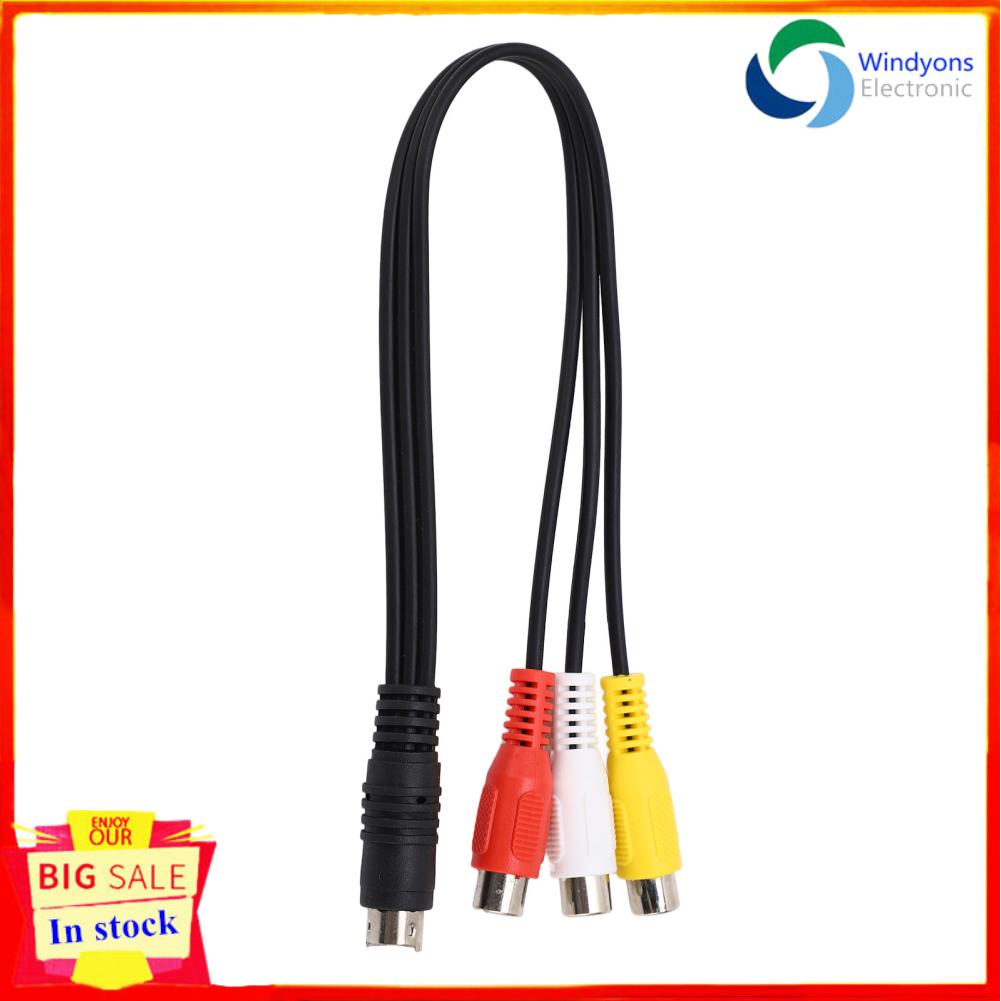 Windyons Mini DIN 7 Pin to 3 RCA Cable Red Yellow White Video Adapter 1