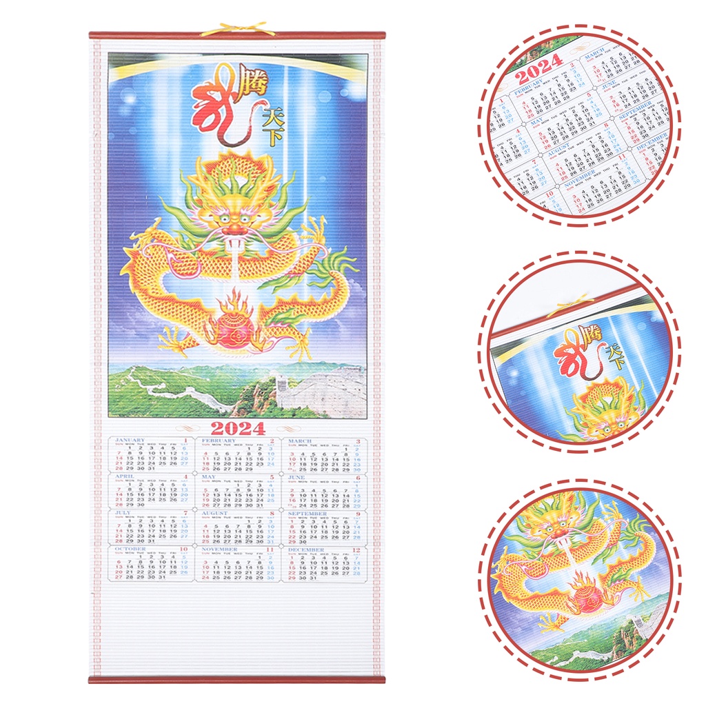 Paper Calendar Chinoiserie Decor Chinese Lunar Hanging New Year The