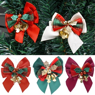 Red Christmas Ribbon Bows Hanging Decorations Large Bowknot Gift Christmas  Tree Ornaments Xmas Party Decor New
