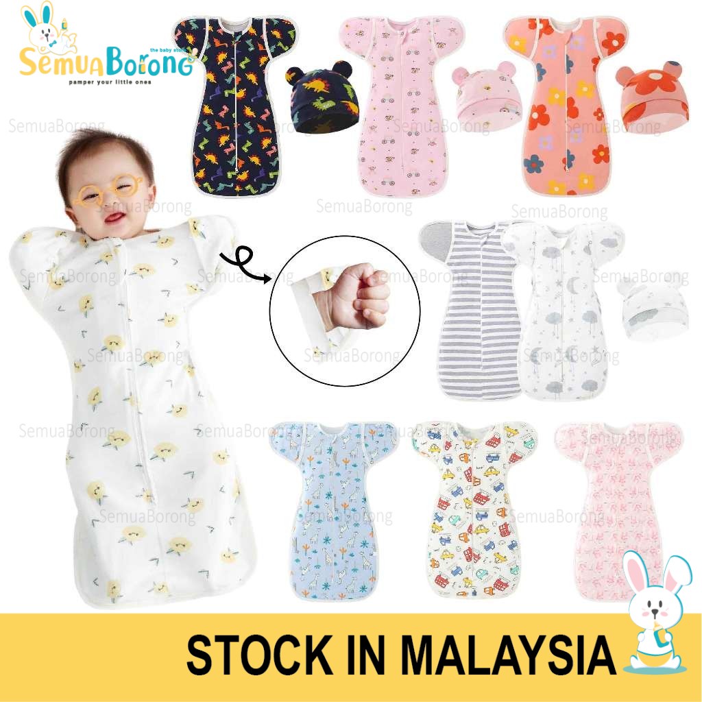(03m) 2 Ways Zip Baby Swaddle Zipper Newborn Infant Cotton Sleeping