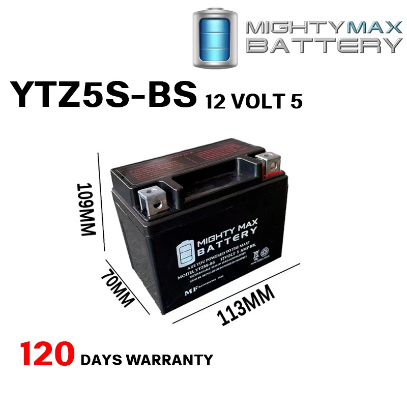 YTZ5S-BS MIGHTY MAX BATTERY Y15ZR LC135 V2-V8 FZ150 EX5 WAVE WAVE125 ...