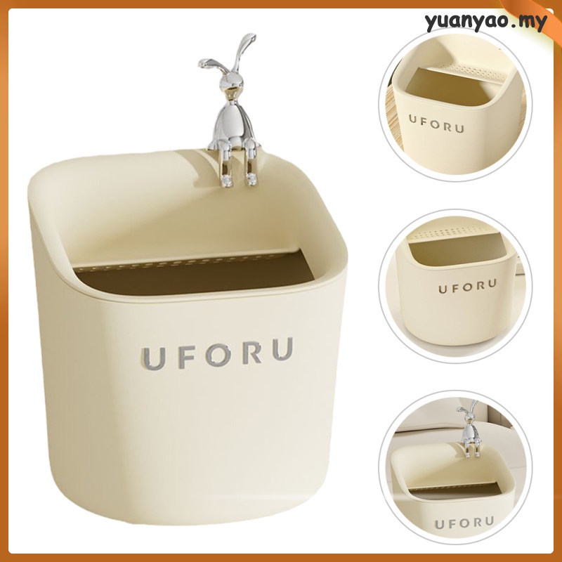 Mini Waste Bin Drain Trash Can Car Bedside Garbage Litterbox Table Top