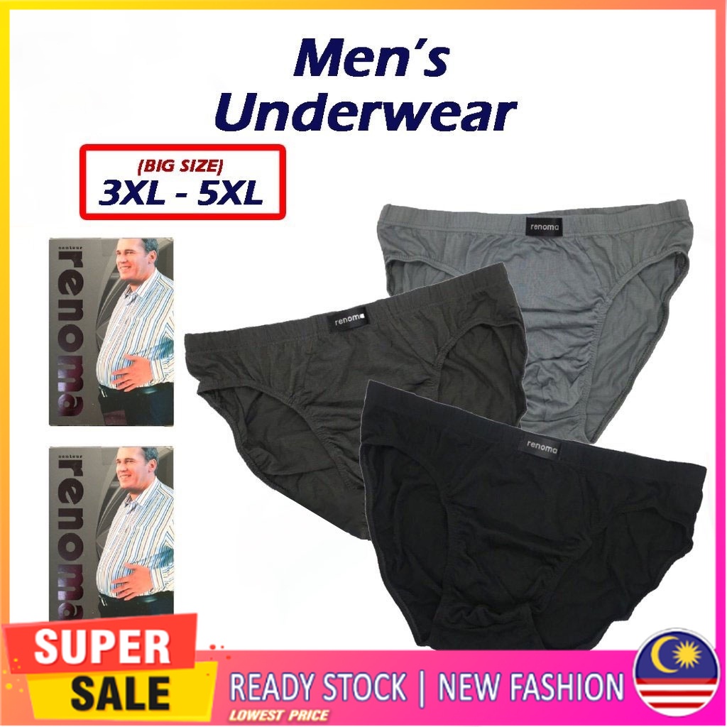 G4U_ Big Size Men’s Underwear XL6XL / Spender / 3 in 1 / Saiz Besar Seluar Dalam Lelaki