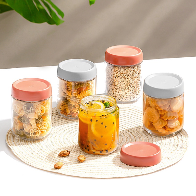 BCF 500ml Glass Mason Jars For Overnight Oats With Lids In Vibrant ...