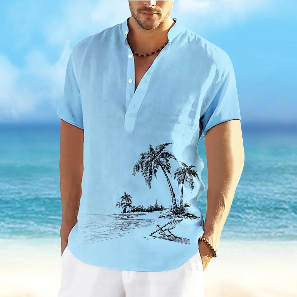 TRFIC Men's Casual Short Sleeve Button Down Shirt - Summer