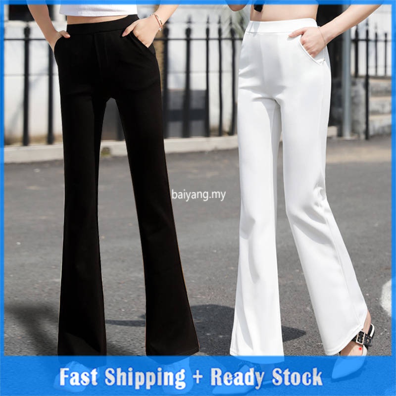 🌈Free Shipping Bootcut Pants Women Flare High Waist Casual Slim Office ...