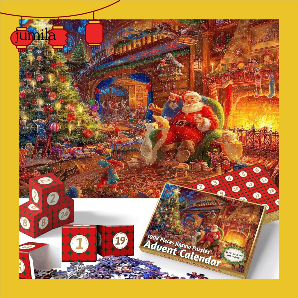 [JU] Puzzle Advent Calendar Christmas Scene Puzzle Christmas Countdown