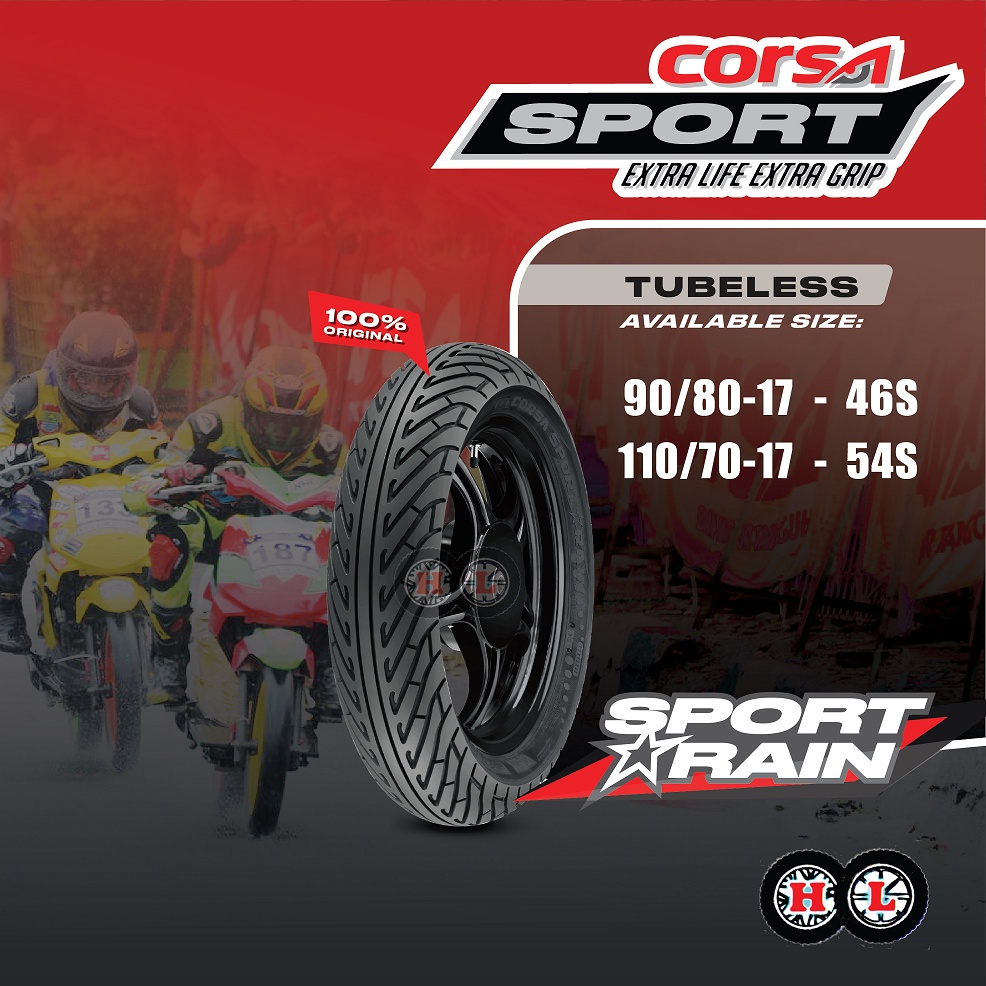 TAYAR MOTOR CORSA TUBELESS SPORT RAIN PLATINUM RIM 17 ( Tire Motor ...