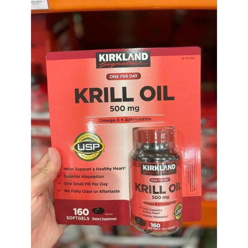Kirkland Krill Oil Krill Oil 500mg 160 Us Tablets Shopee Malaysia