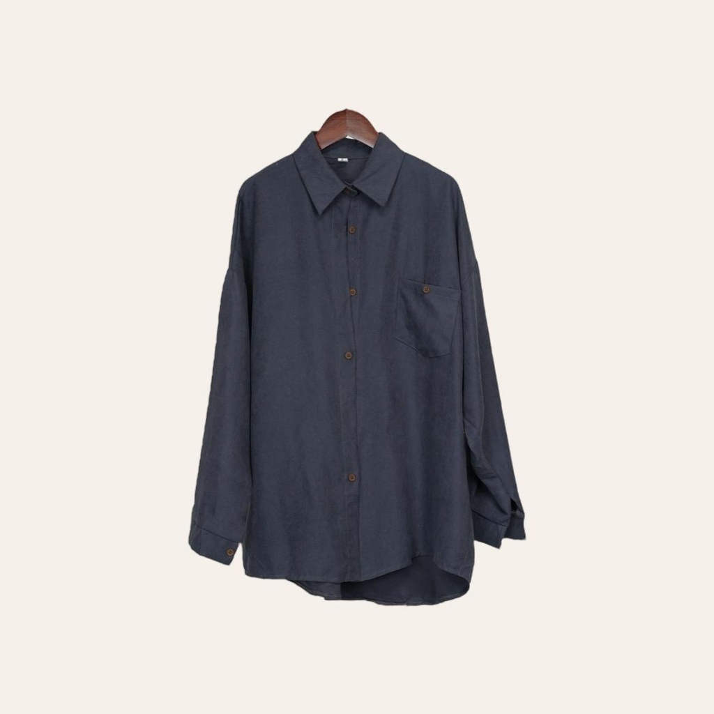 PANDAEYES KEMEJA CORDUROY POCKET BUTTON (CLO-CNCX7101BL) | Shopee Malaysia